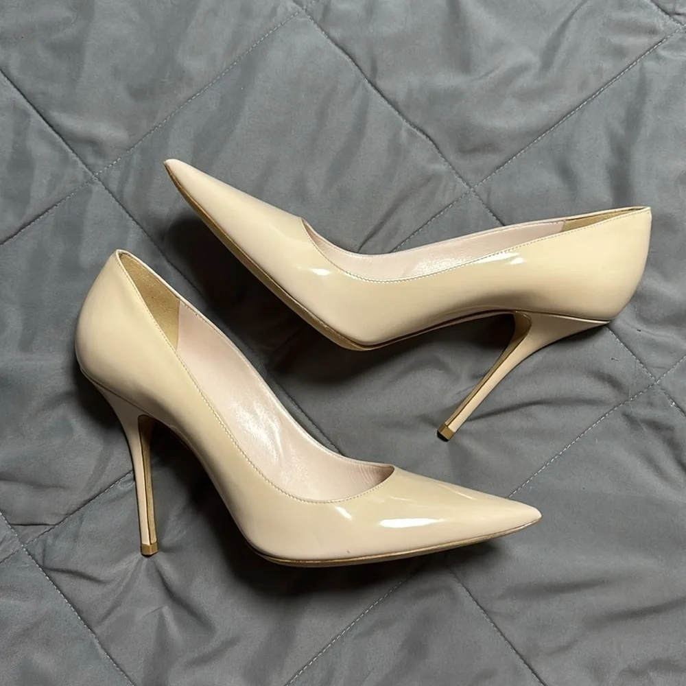 Christian Dior Elegant Essence Pointed Toe Nude Stiletto Heels Size 41
